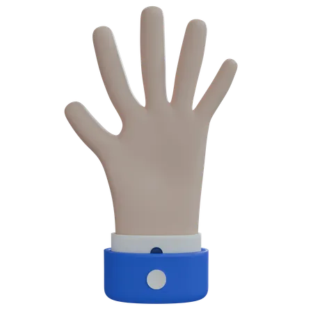 Business Man Hand Rest White Hand  3D Icon