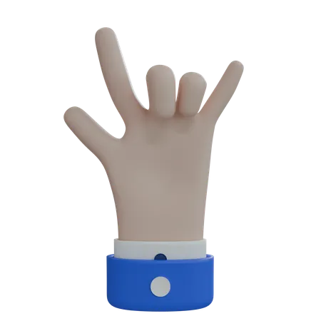 Business Man Hand Rock On with Thumb White Hand  3D Icon