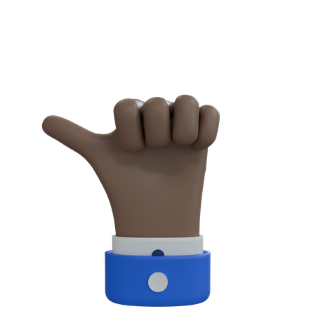 Business Man Hand Thumb pointing left Brown Hand  3D Icon