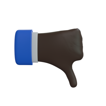 Business Man Hand Thumbs down back of hand Black Hand  3D Icon