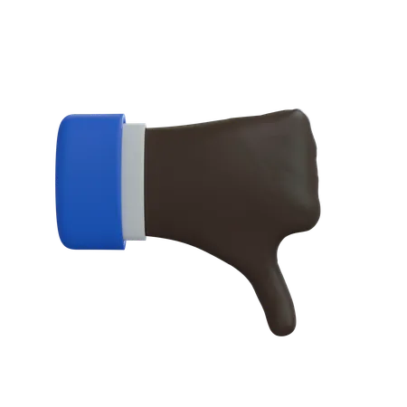 Business Man Hand Thumbs down back of hand Black Hand  3D Icon