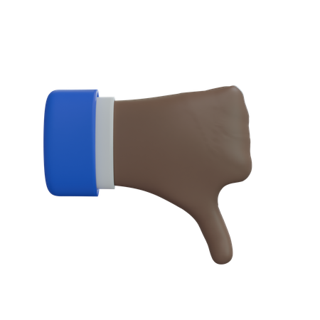 Business Man Hand Thumbs down back of hand Brown Hand  3D Icon