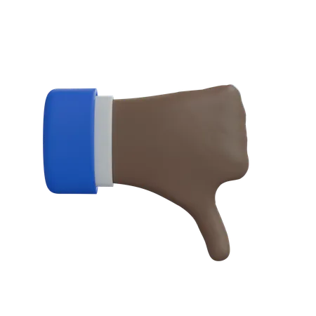 Business Man Hand Thumbs down back of hand Brown Hand  3D Icon