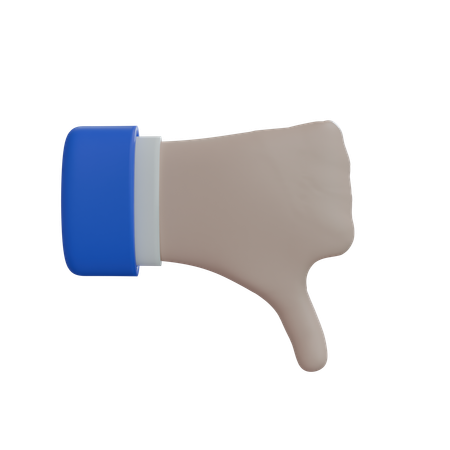 Business Man Hand Thumbs down back of hand White Hand  3D Icon