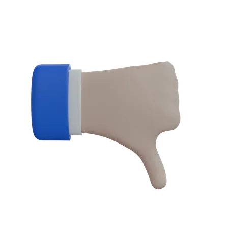 Business Man Hand Thumbs down back of hand White Hand  3D Icon