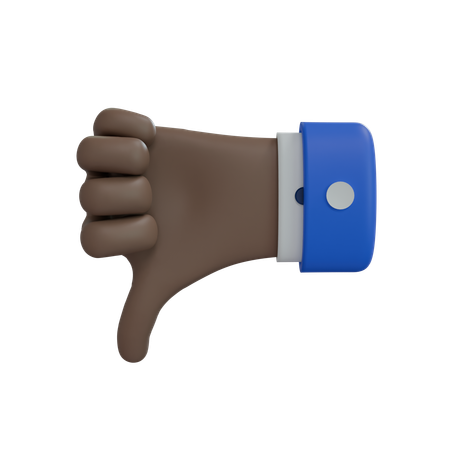 Business Man Hand Thumbs Down Brown Hand  3D Icon