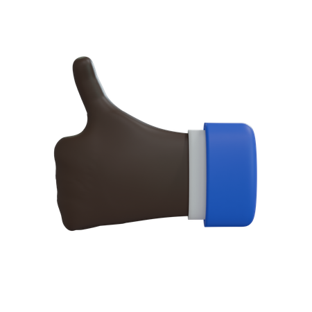 Business Man Hand Thumbs up back of hand Black Hand  3D Icon