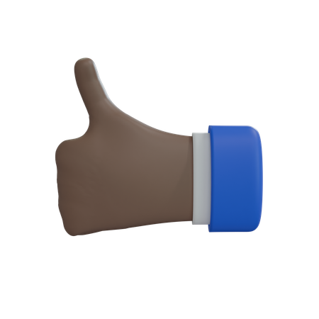 Business Man Hand Thumbs up back of hand Brown Hand  3D Icon