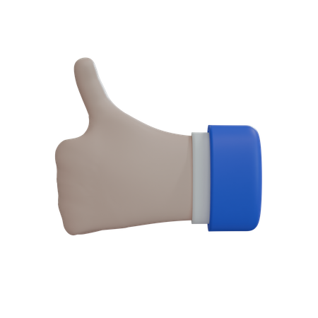 Business Man Hand Thumbs up back of hand White Hand  3D Icon