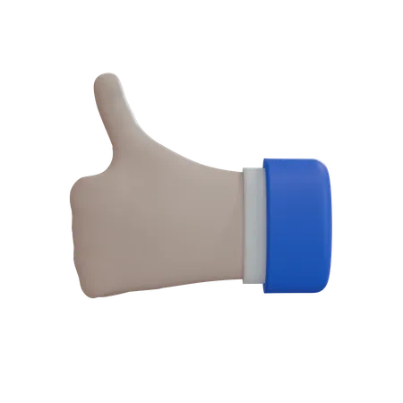 Business Man Hand Thumbs up back of hand White Hand  3D Icon