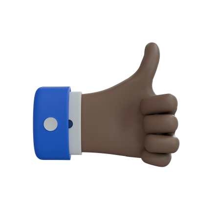 Business Man Hand Thumbs Up Brown Hand  3D Icon