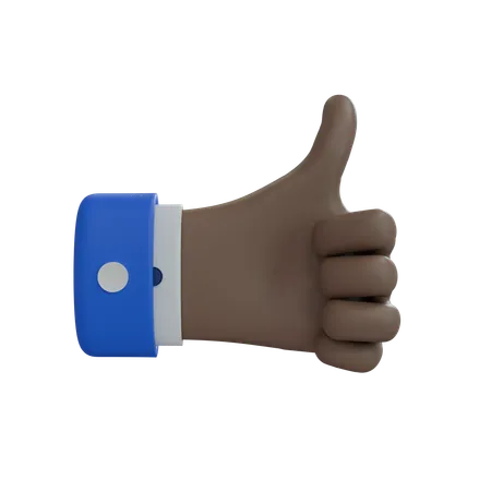 Business Man Hand Thumbs Up Brown Hand  3D Icon