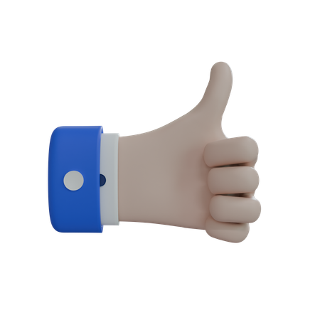 Business Man Hand Thumbs Up White Hand  3D Icon