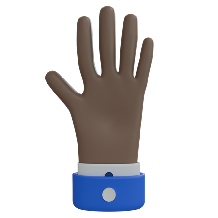 Business Man Hand Hand Up Brown Hand  3D Icon