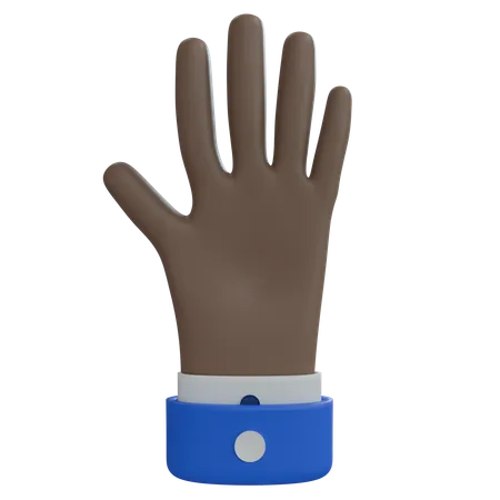 Business Man Hand Hand Up Brown Hand  3D Icon