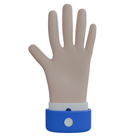 Business Man Hand Hand Up White Hand  3D Icon