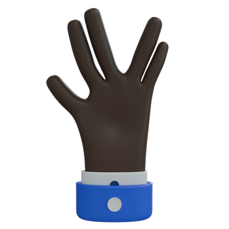 Business Man Hand Weird Sign Black Hand  3D Icon