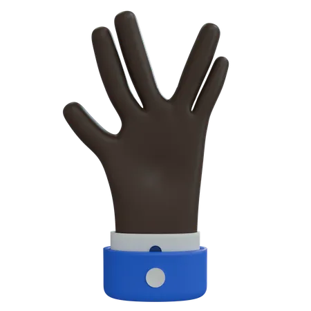 Business Man Hand Weird Sign Black Hand  3D Icon