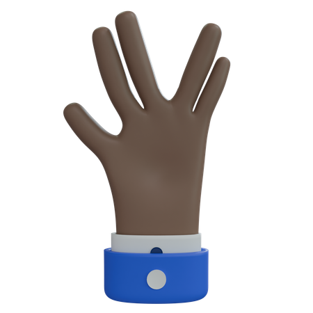 Business Man Hand Weird Sign Brown Hand  3D Icon