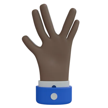 Business Man Hand Weird Sign Brown Hand  3D Icon