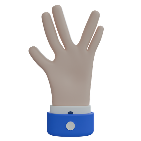 Business Man Hand Weird Sign White Hand  3D Icon