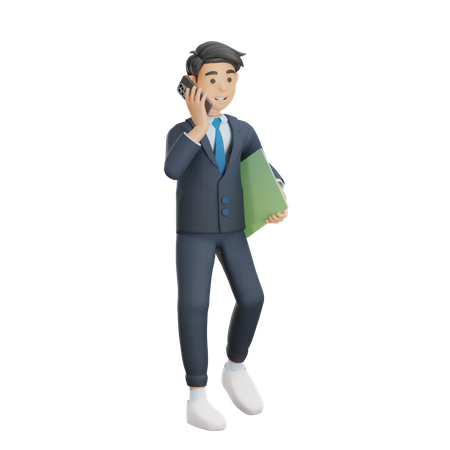 Business Man In a Call  3D Icon