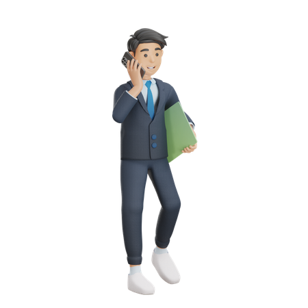 Business Man In a Call  3D Illustration