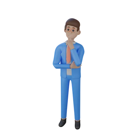 3 D Illustration Of Business Man Thinking 3D Illustration