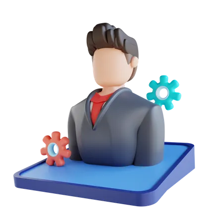 3 D Illustration Business Manager 3D Icon