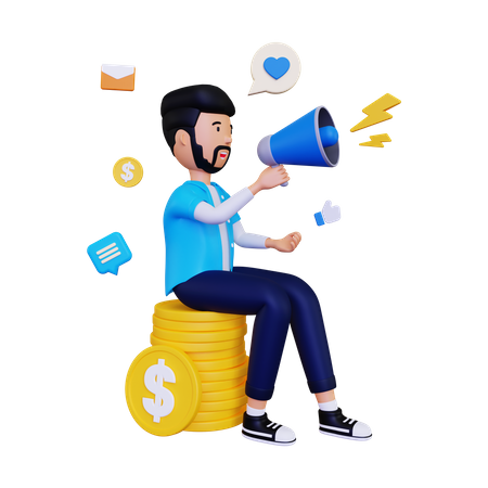 Business marketing  3D Illustration