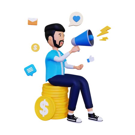 Business marketing 3D Illustration