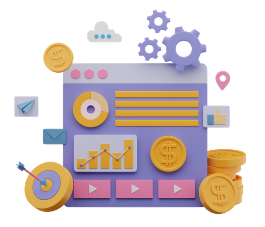 Geschäftsmarketinganalyse  3D Illustration