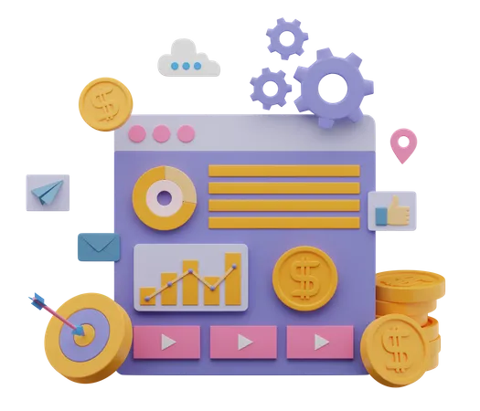 Geschäftsmarketinganalyse  3D Illustration