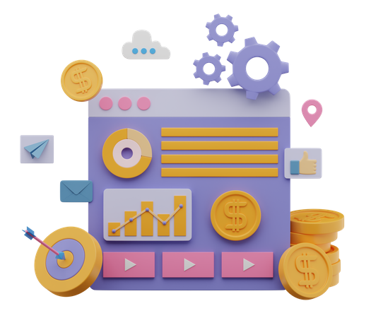 Business Marketing Analysis  3D Icon
