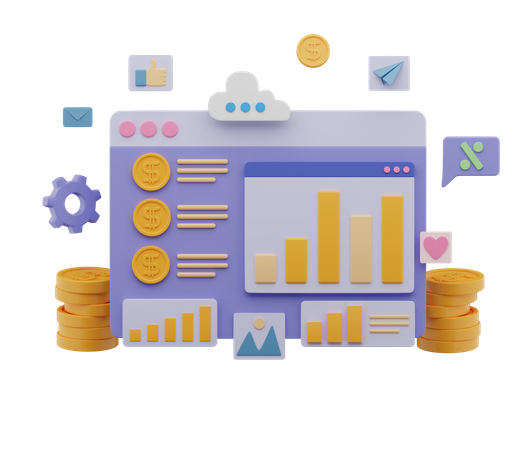 Business Marketing Dashboard  3D Icon