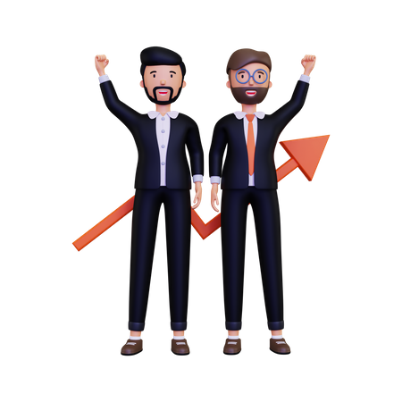 Business partners are excited about building cooperation  3D Icon