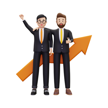 Business partners are excited about building cooperation  3D Icon