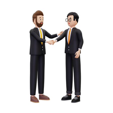 Business partners do handshake  3D Icon