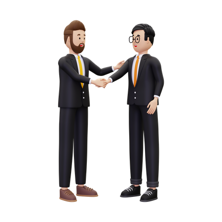 Business partners do handshake  3D Illustration