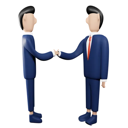 Business Partners Do Handshake  3D Illustration