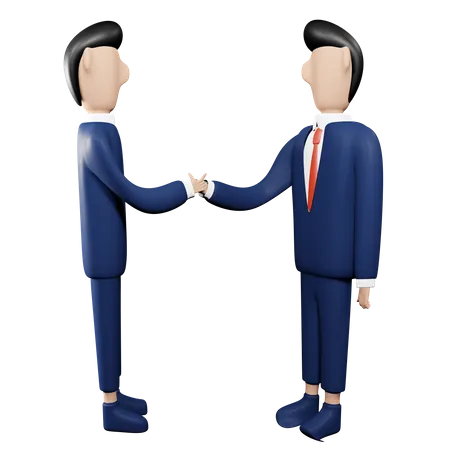 Business Partners Do Handshake 3D Illustration