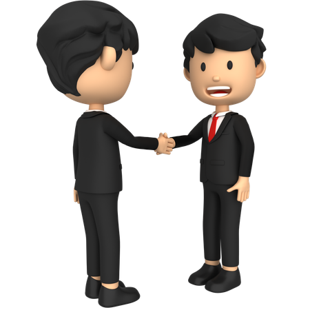 Business Partners finalizing business deal  3D Illustration