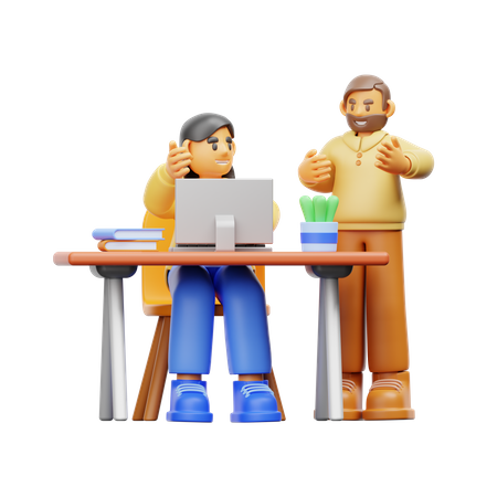 Business partners have a discussion  3D Illustration