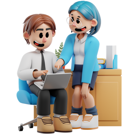 Business People Discussing About Business  3D Illustration
