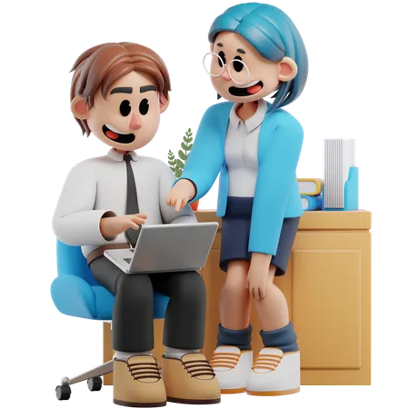 Business People Discussing About Business  3D Illustration