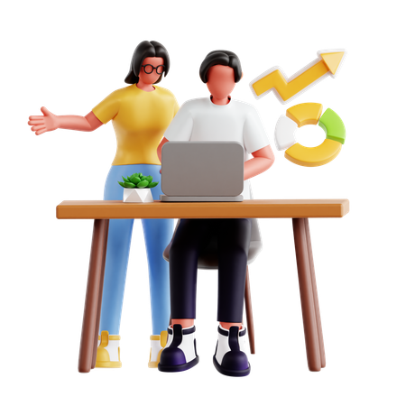 Business people discussing business idea  3D Illustration