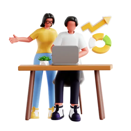 Business people discussing business idea  3D Illustration
