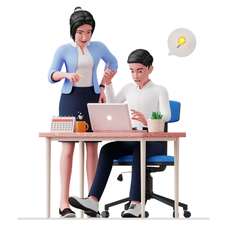 Business people discussing business idea  3D Icon