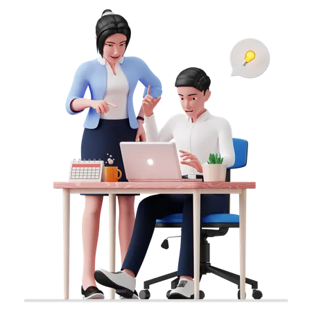 Business people discussing business idea  3D Illustration