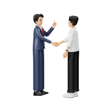 Business People Doing Business Deal  3D Illustration